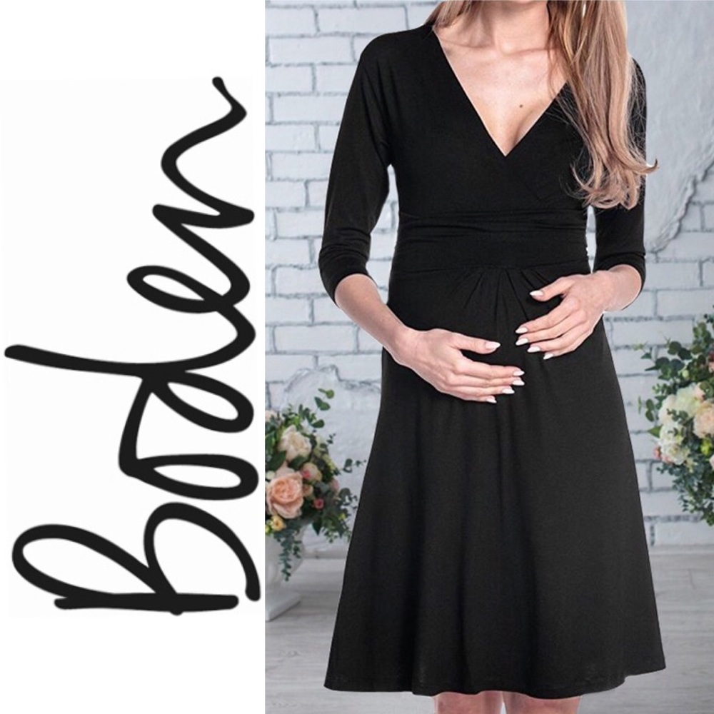 BODEN deep v neck twisted waist dress